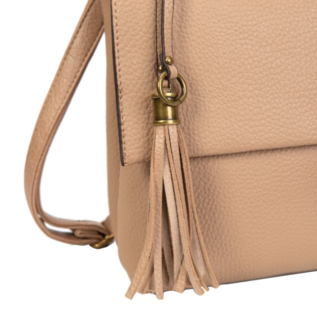 Bolso bandolera elegante con solapa y borla – Estilo clásico y versátil