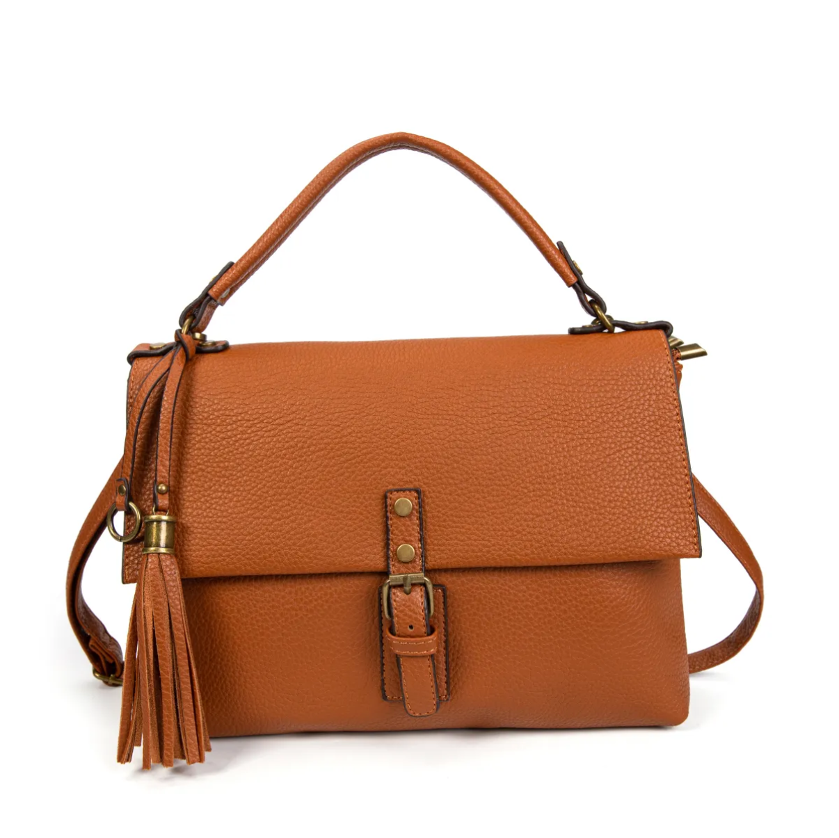 Bolso bandolera elegante con solapa y borla – Estilo clásico y versátil