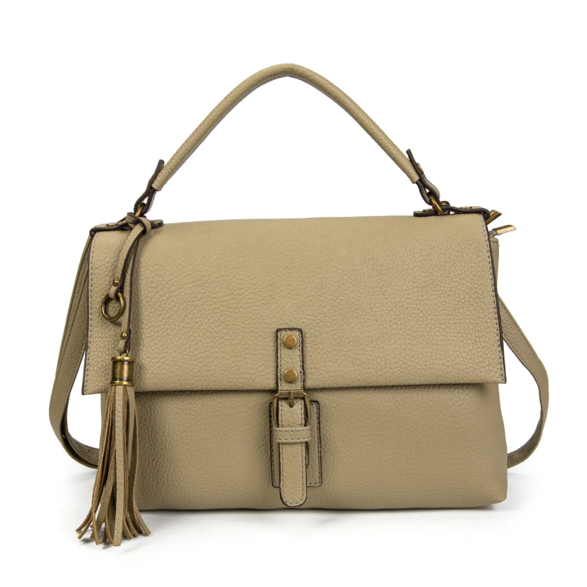 Bolso bandolera elegante con solapa y borla – Estilo clásico y versátil