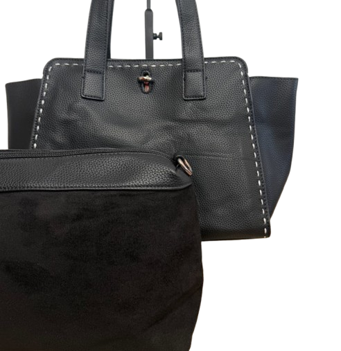 Bolso tote negro elegante con neceser a juego · Amplio y versátil