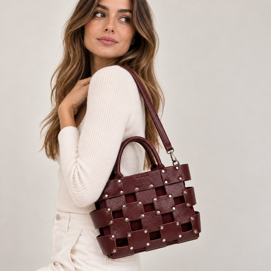 Bolso de piel 2 en 1 con bandolera interior