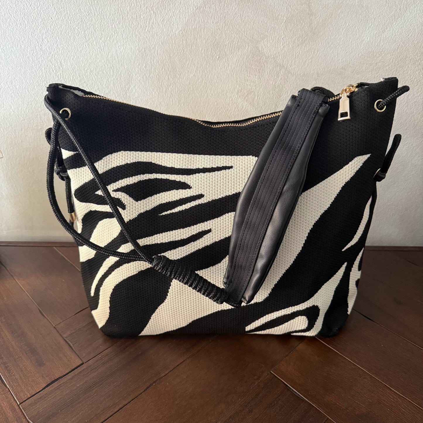 Bolso de Hombro estampado cebra cuadrado