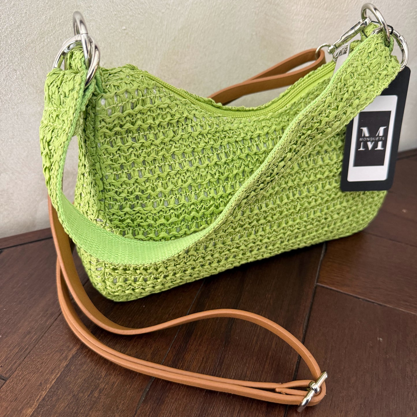 Bolso Rafia asa de hombro + asa bandolera