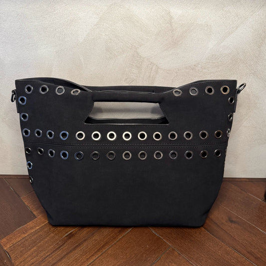 Bolso shopper con ojales metálicos