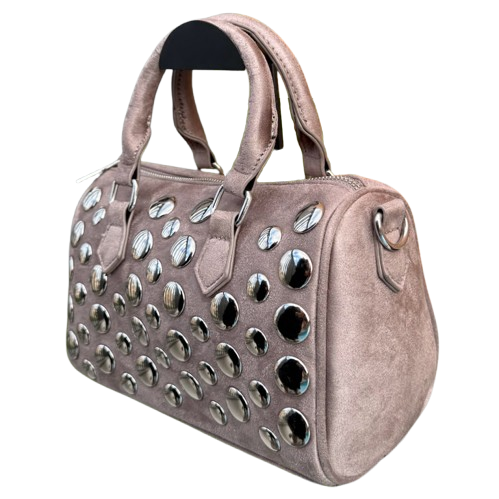 Bolso Bowling Glam Rock tachuelas plateadas