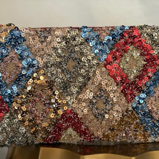 Cartera de mano de lentejuelas + asa larga