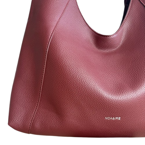 Bolso Hobo Burdeos con Neceser | Elegante, Amplio y Cómodo.