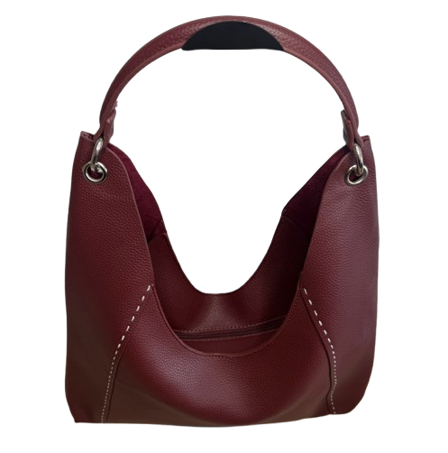 Bolso Hobo Burdeos con Neceser | Elegante, Amplio y Cómodo.