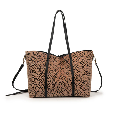 Bolso shopper con neceser interior y estampado animal print