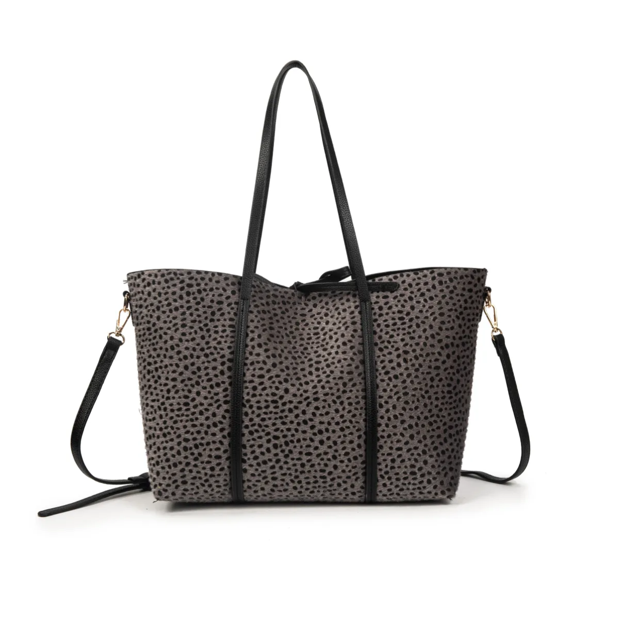 Bolso shopper con neceser interior y estampado animal print