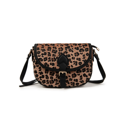 Bolso bandolera de mujer leopardo | Animal print con solapa y correa ajustable