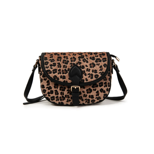 Bolso bandolera de mujer leopardo | Animal print con solapa y correa ajustable