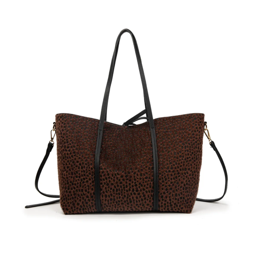 Bolso shopper con neceser interior y estampado animal print