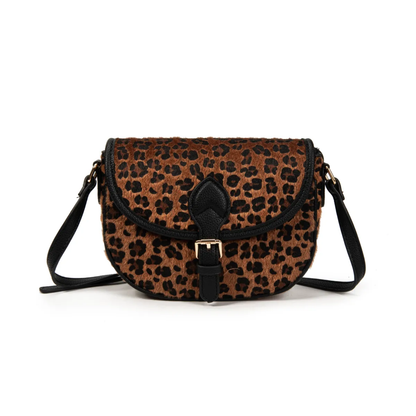 Bolso bandolera de mujer leopardo | Animal print con solapa y correa ajustable