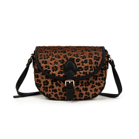 Bolso bandolera de mujer leopardo | Animal print con solapa y correa ajustable