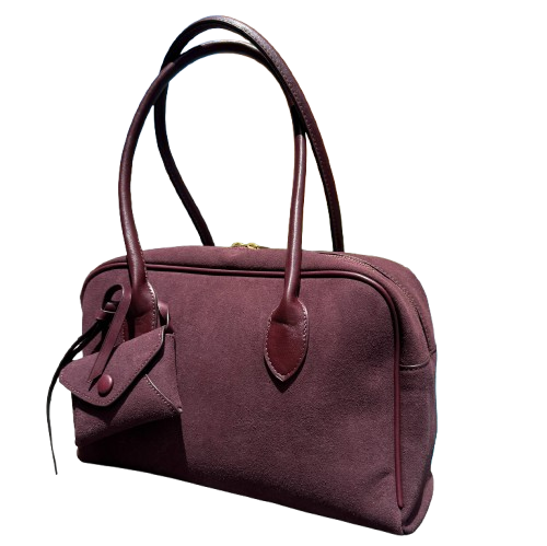 Bolso efecto ante burdeos con mini monedero – elegante, espacioso y súper combinable.
