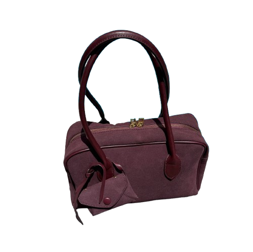 Bolso efecto ante burdeos con mini monedero – elegante, espacioso y súper combinable.