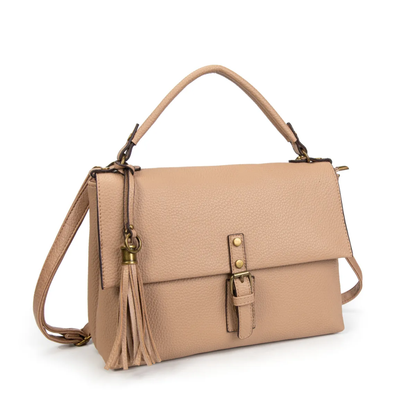 Bolso bandolera elegante con solapa y borla – Estilo clásico y versátil