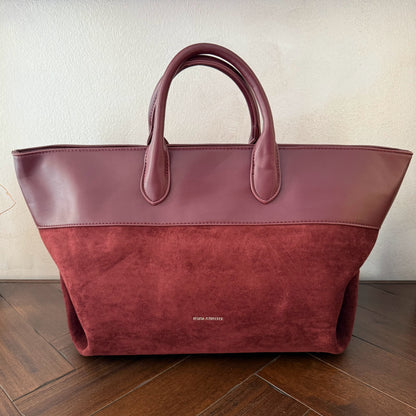 Bolso Shopper en Ecopiel y Antelina con asa de mano y asa bandolera.