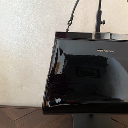 Bolso de Mano de Charol con Cierre Metálico