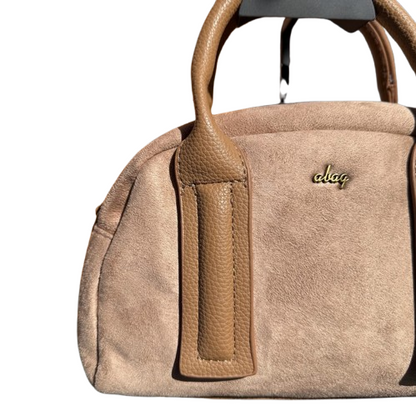 Bolso de mano tipo bowling elegante con asas de piel sintética y asa bandolera extraíble