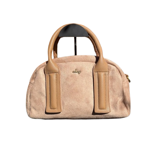 Bolso de mano tipo bowling elegante con asas de piel sintética y asa bandolera extraíble