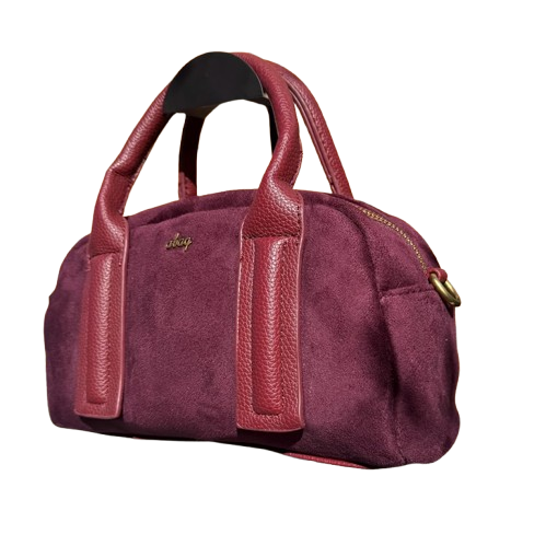 Bolso de mano tipo bowling elegante con asas de piel sintética y asa bandolera extraíble