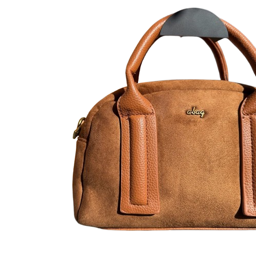 Bolso de mano tipo bowling elegante con asas de piel sintética y asa bandolera extraíble