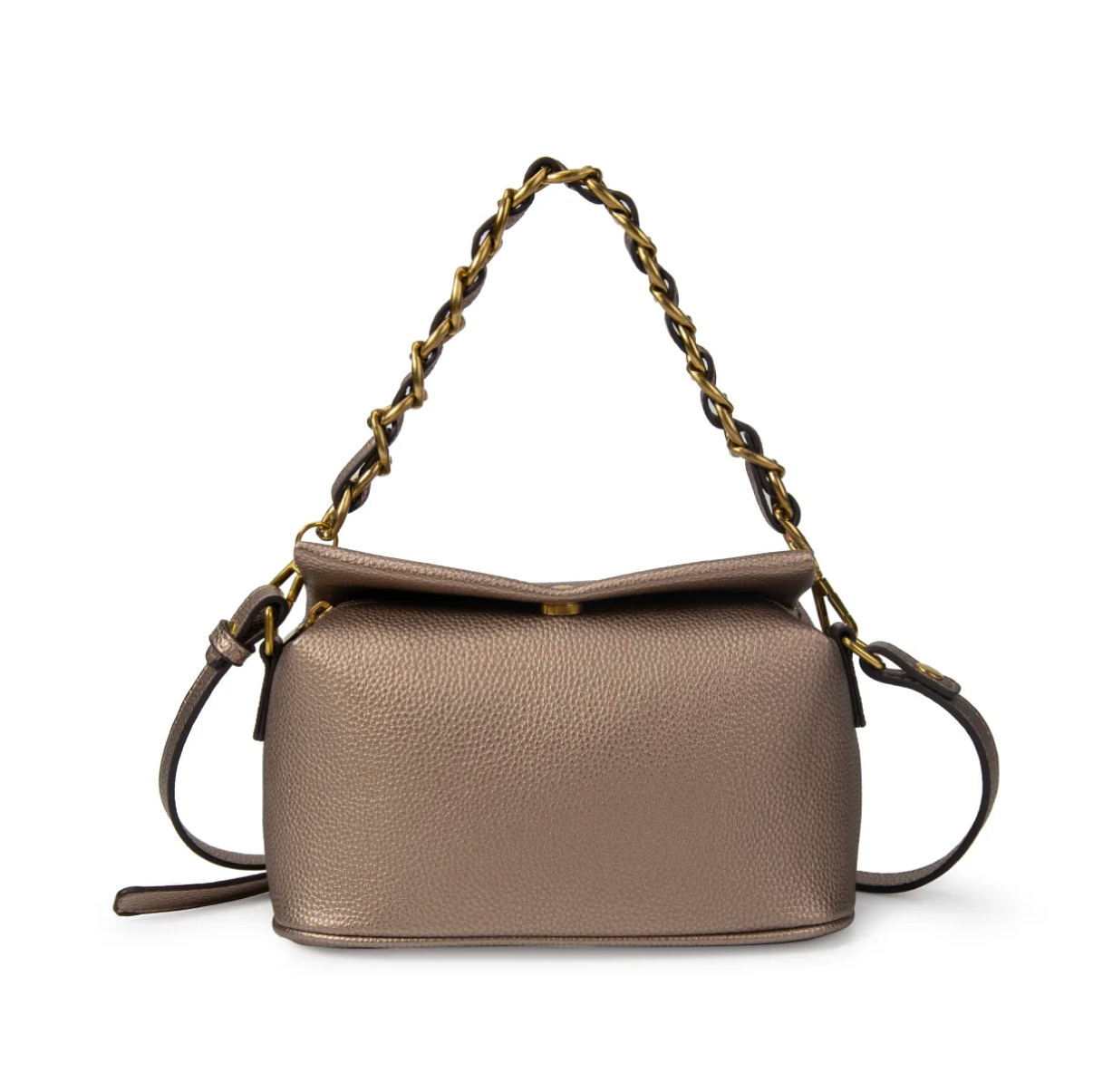 Bolso de Mano con Asa de Cadena y Correa Ajustable.