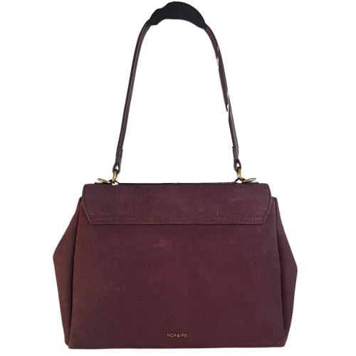 Bolso elegante granate efecto ante con cierre dorado