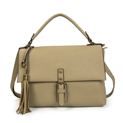 Bolso bandolera elegante con solapa y borla – Estilo clásico y versátil