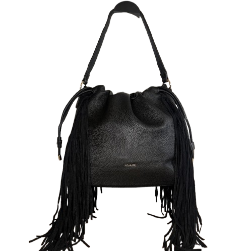 Bolso boho con flecos – Asa larga extraíble – Verde o Negro