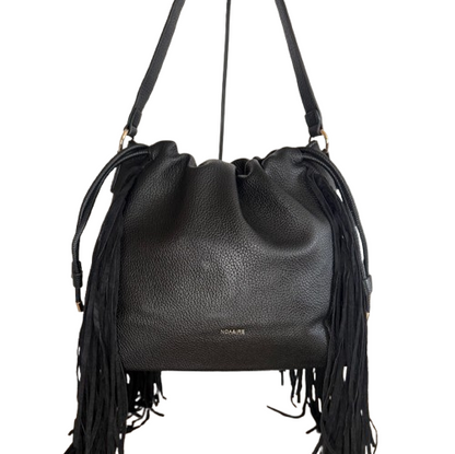 Bolso boho con flecos – Asa larga extraíble – Verde o Negro