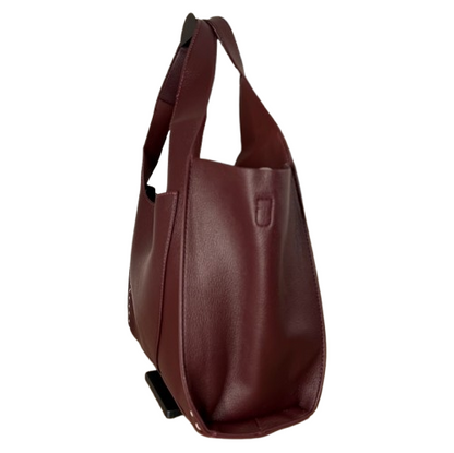 Bolso shopper elegante con neceser – efecto piel | Burdeos o Taupe