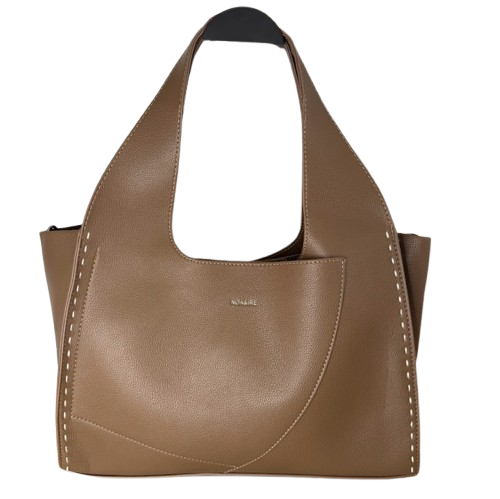 Bolso shopper elegante con neceser – efecto piel | Burdeos o Taupe