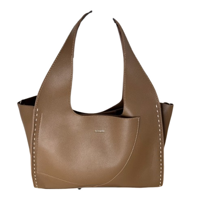 Bolso shopper elegante con neceser – efecto piel | Burdeos o Taupe