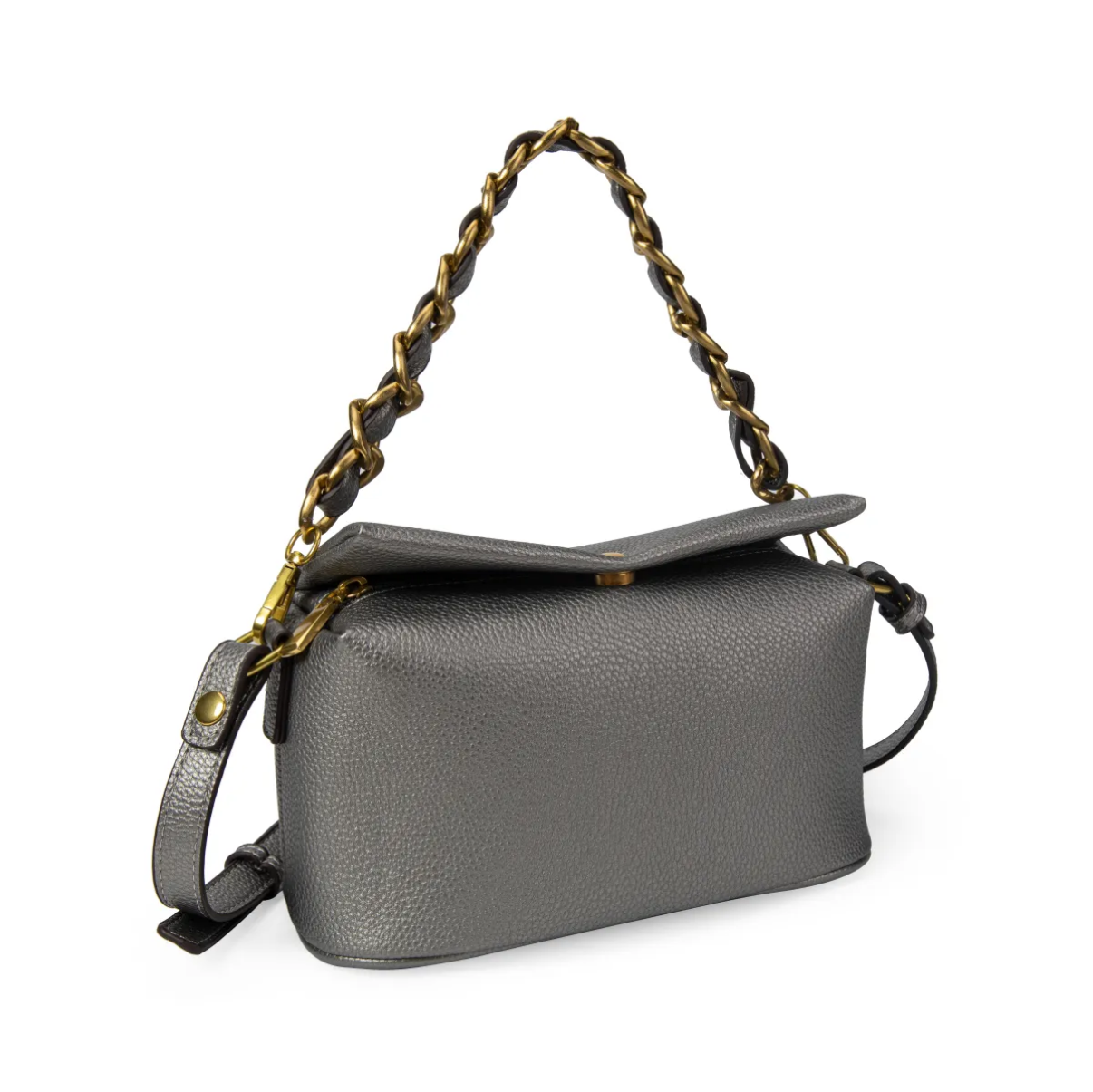 Bolso de Mano con Asa de Cadena y Correa Ajustable.