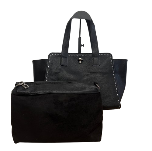 Bolso tote negro elegante con neceser a juego · Amplio y versátil