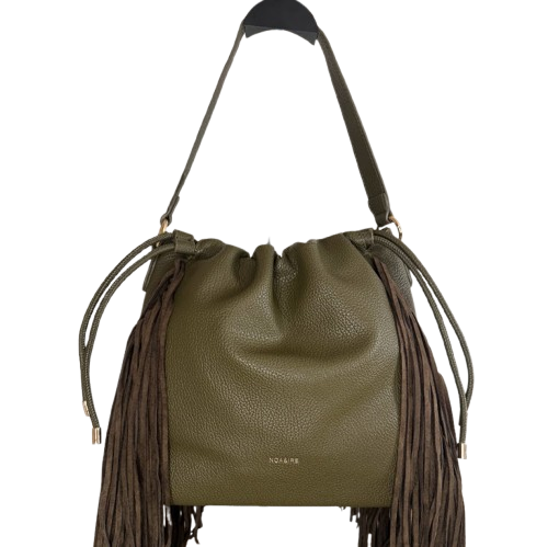 Bolso boho con flecos – Asa larga extraíble – Verde o Negro