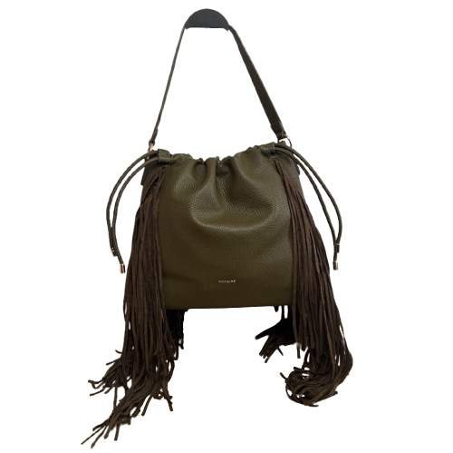 Bolso boho con flecos – Asa larga extraíble – Verde o Negro