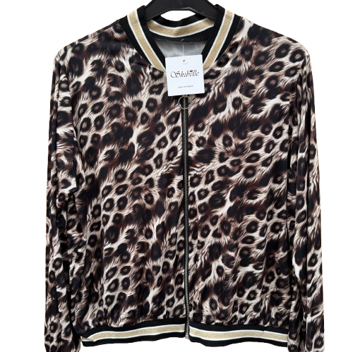 Chaqueta Bomber Leopardo Mujer – Estilo Animal Print con Cremallera