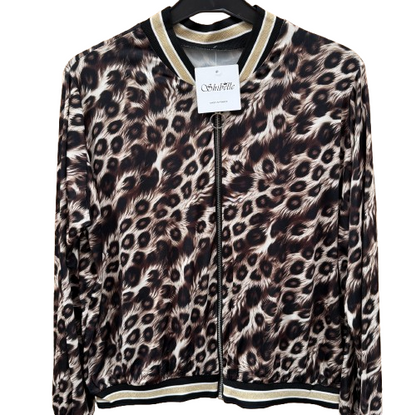 Chaqueta Bomber Leopardo Mujer – Estilo Animal Print con Cremallera