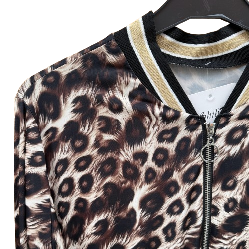 Chaqueta Bomber Leopardo Mujer – Estilo Animal Print con Cremallera