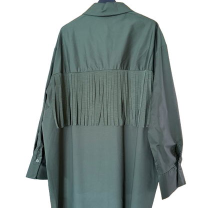 Camisa estilo western con flecos y pedrería