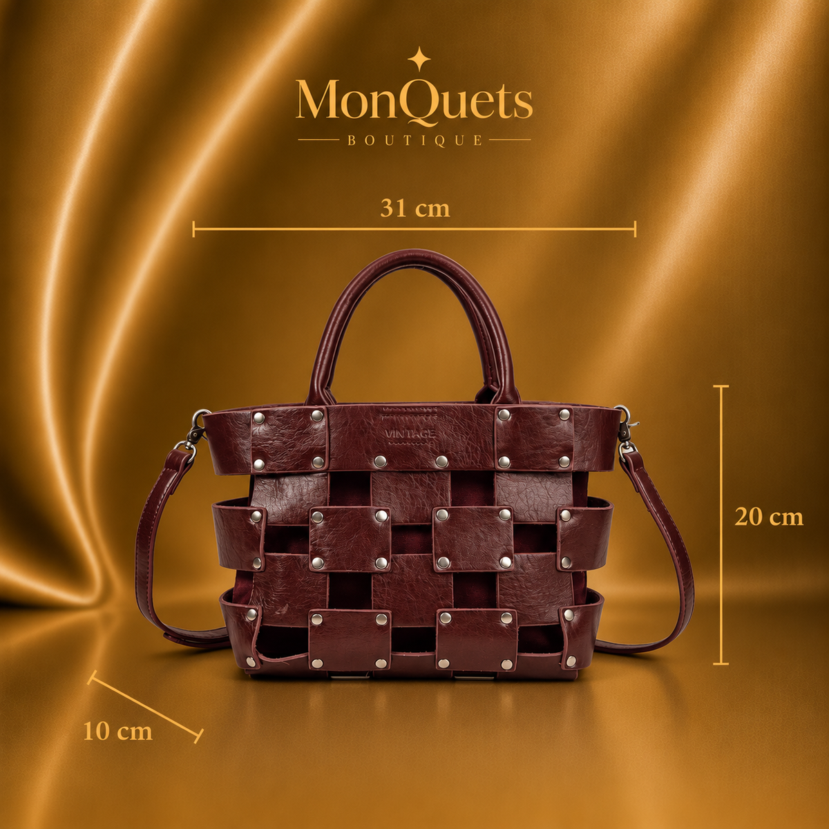 Bolso de piel 2 en 1 con bandolera interior