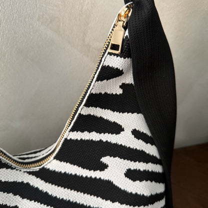 Bolso de hombro estampado cebra