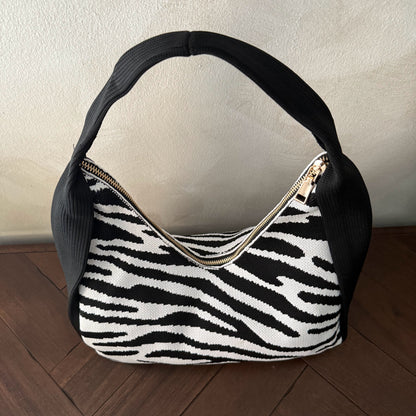 Bolso de hombro estampado cebra