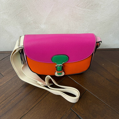 Bolso Bandolera multicolor fuertes.