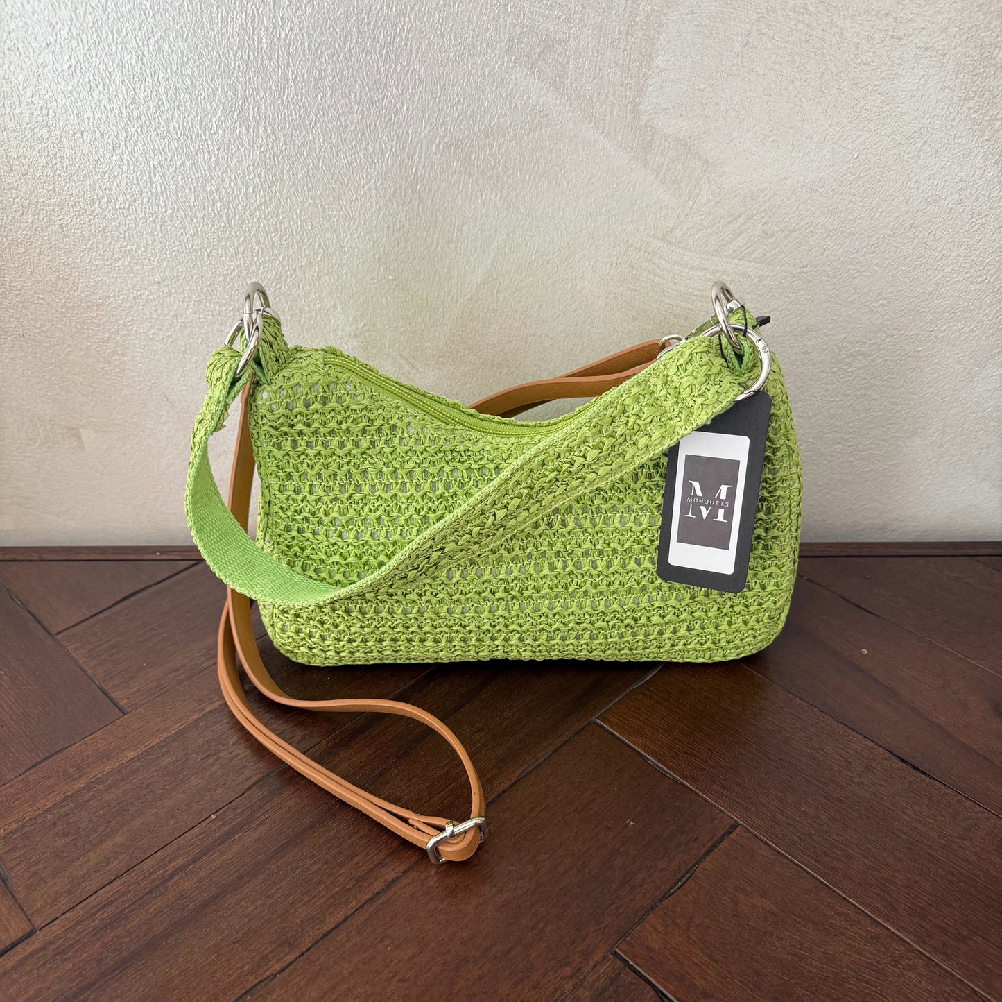 Bolso Rafia asa de hombro + asa bandolera