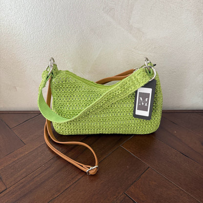 Bolso Rafia asa de hombro + asa bandolera